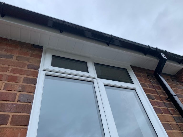 Completed white uPVC bay window installation in Codsall