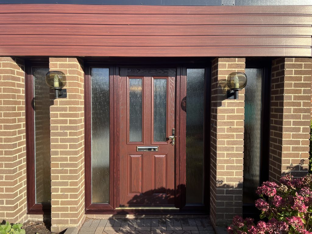 Rosewood composite entrance door fitted in Tettenhall