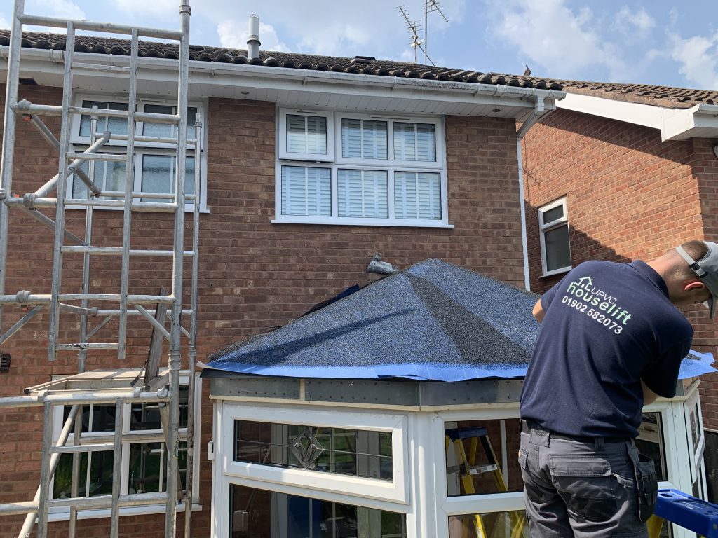 Warm Roof underlay and breathable membrane being installed by uPVC Houselift