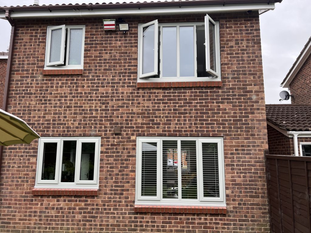 Completed agate grey uPVC window installation on a home in Perton by uPVC Houselift
