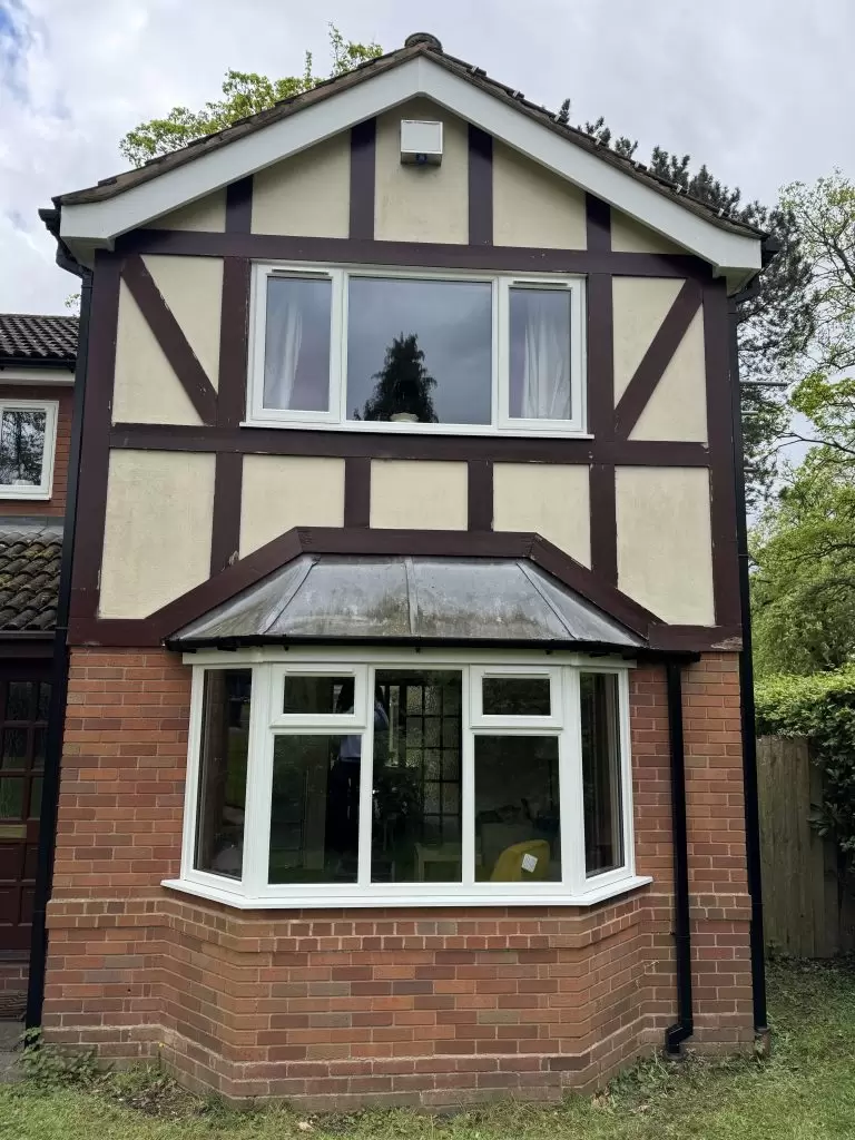 White bay window, bedroom window, fascia and soffit fitted by uPVC Houselift in Codsall