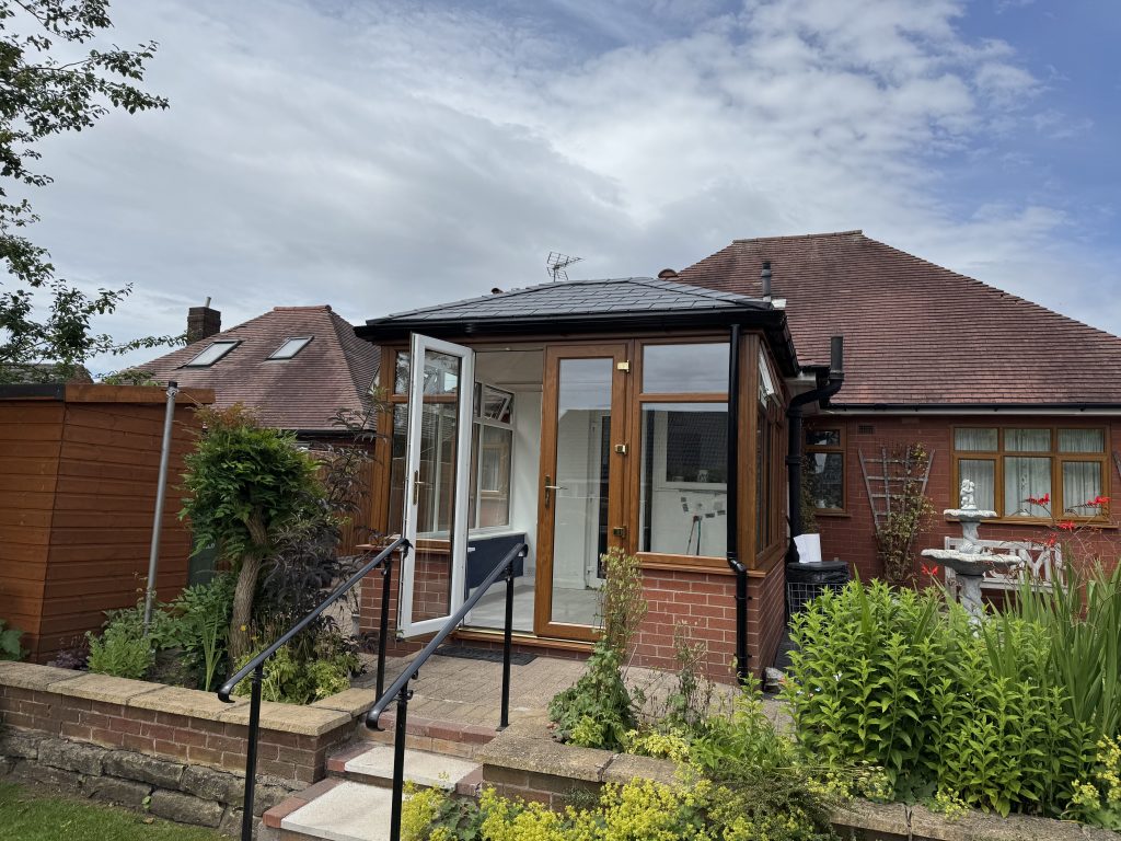 After, uPVC Houselift supplied and installed Rehau uPVC frames and a Warmer Roof
