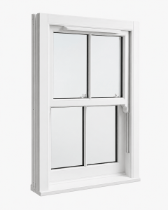 White uPVC sliding sash windows installed by uPVC Houselift in Wolverhampton