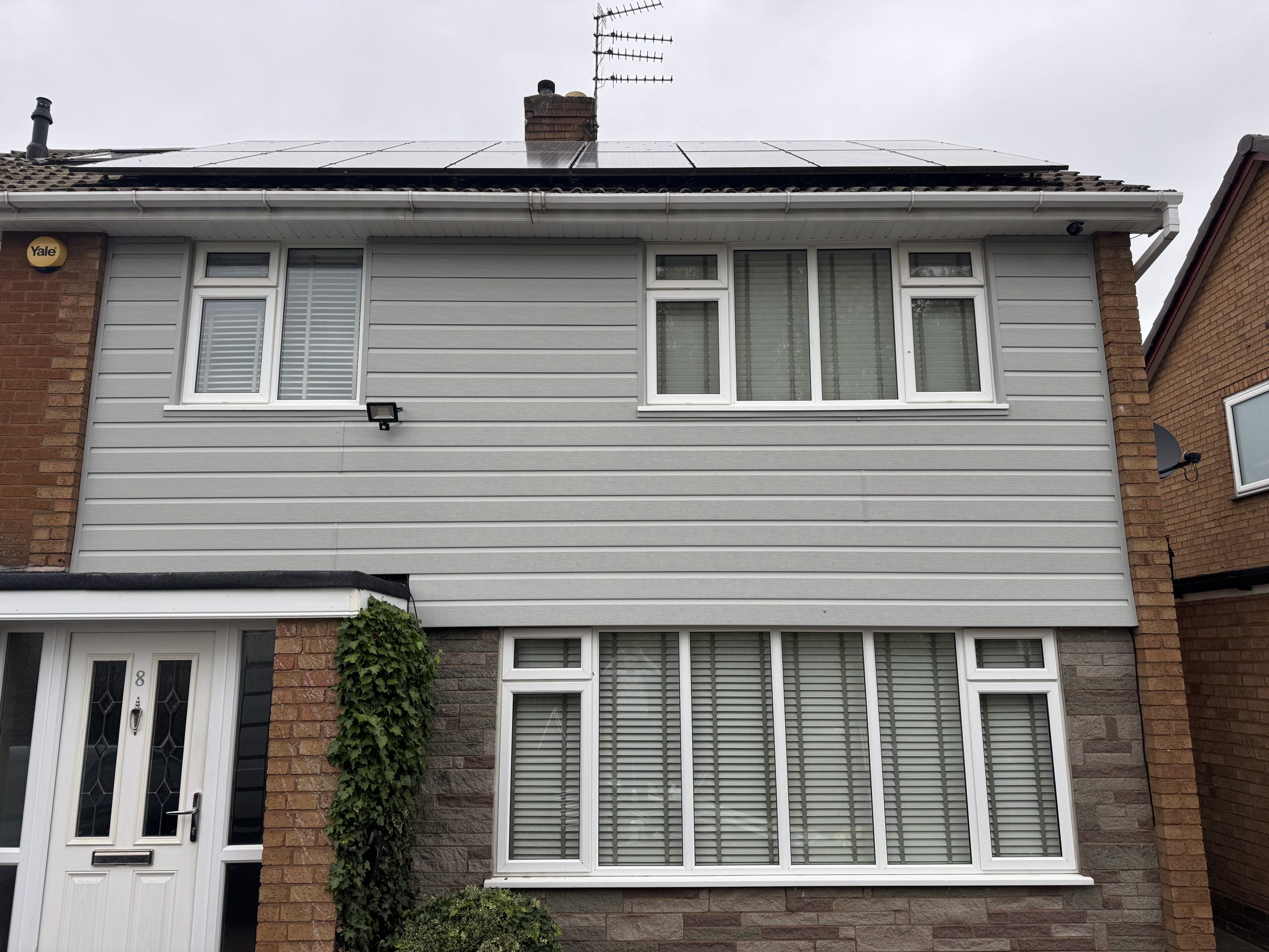 Misty Grey shiplap cladding fitted by uPVC Houselift in Tettenhall Wood
